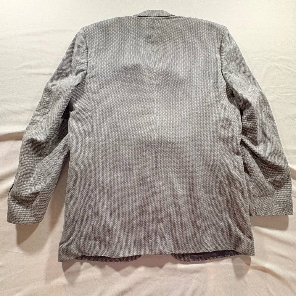 Cianelli Uomo Blazer Mens Large Gray Silk Viscose Textured Sport Coat Jacket